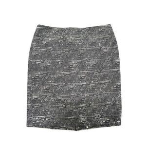 Ann Taylor LOFT Navy Blue White Straight Career Skirt Women's Size 4